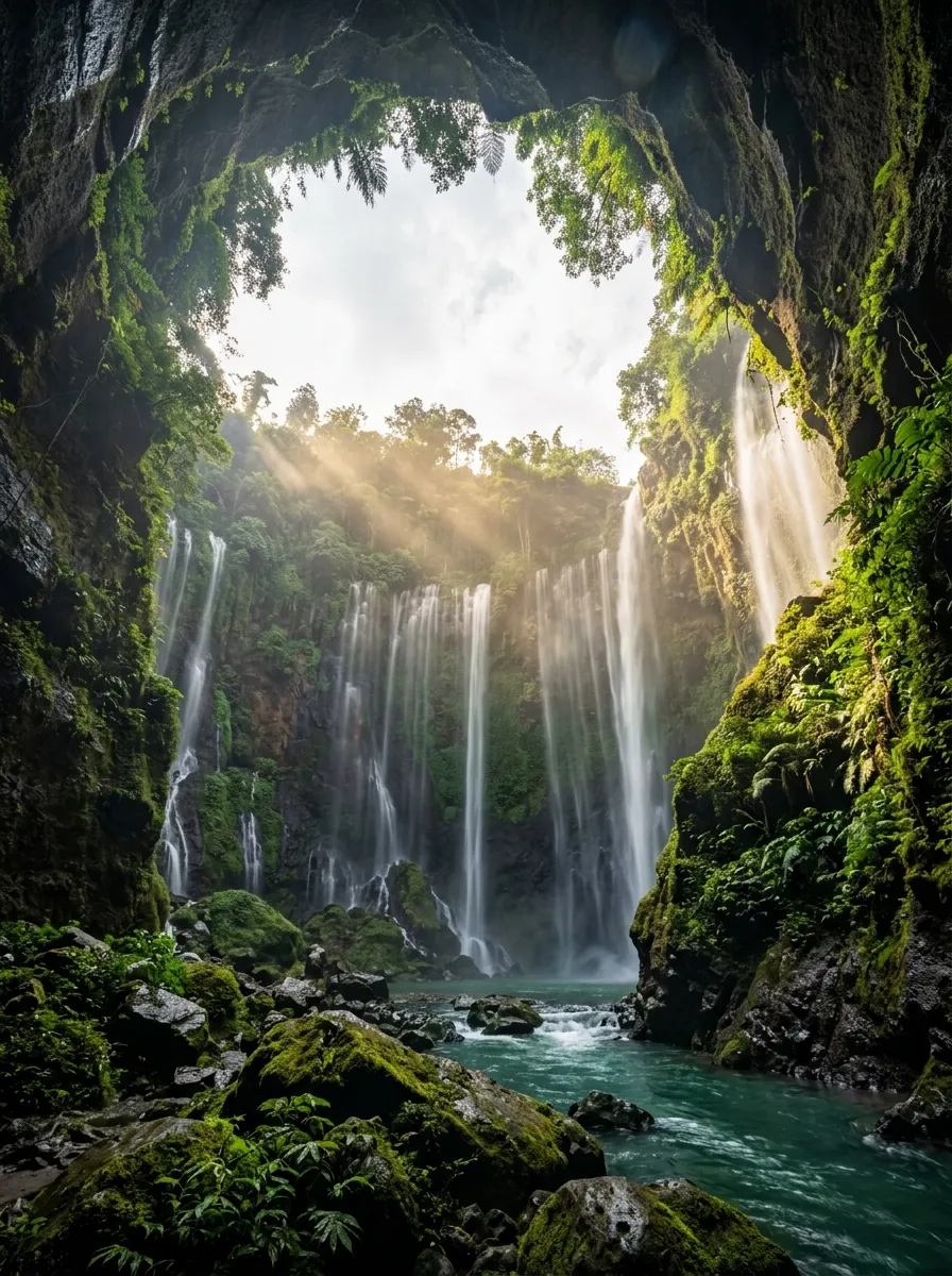 Pemandangan indah Tumpak Sewu, Jawa Timur — Tur Privat Yajri Tour